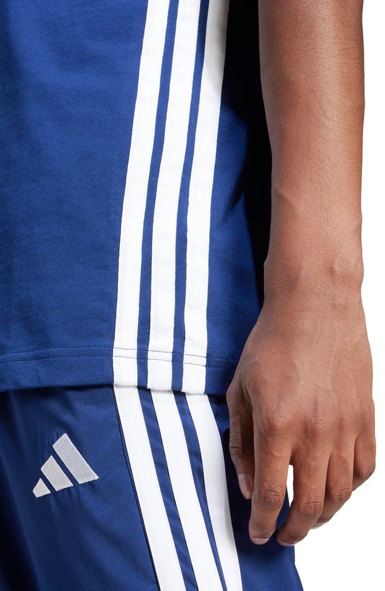 adidas 3-Stripes Cotton T-Shirt, Alternate, color, Dark Blue/ White