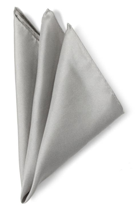 Grey Silk Pocket Square