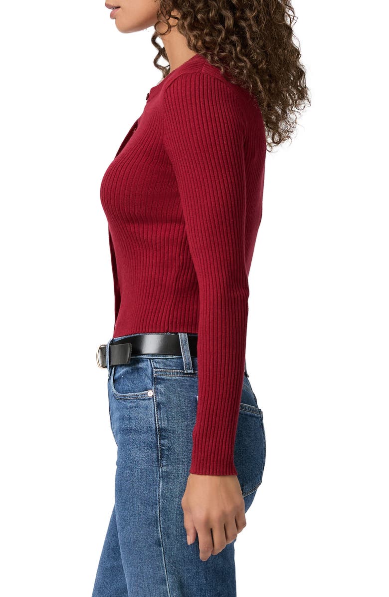 PAIGE Acqua Crop Cardigan, Alternate, color, Cranberry