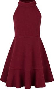 Zunie Kids' Textured Knit Skater Dress