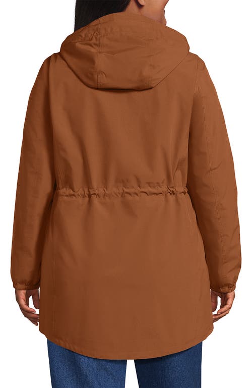 Lands' End Squall Packable Waterproof Raincoat In Brown