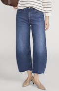FRAME Bowed Raw Hem Straight Leg Jeans
