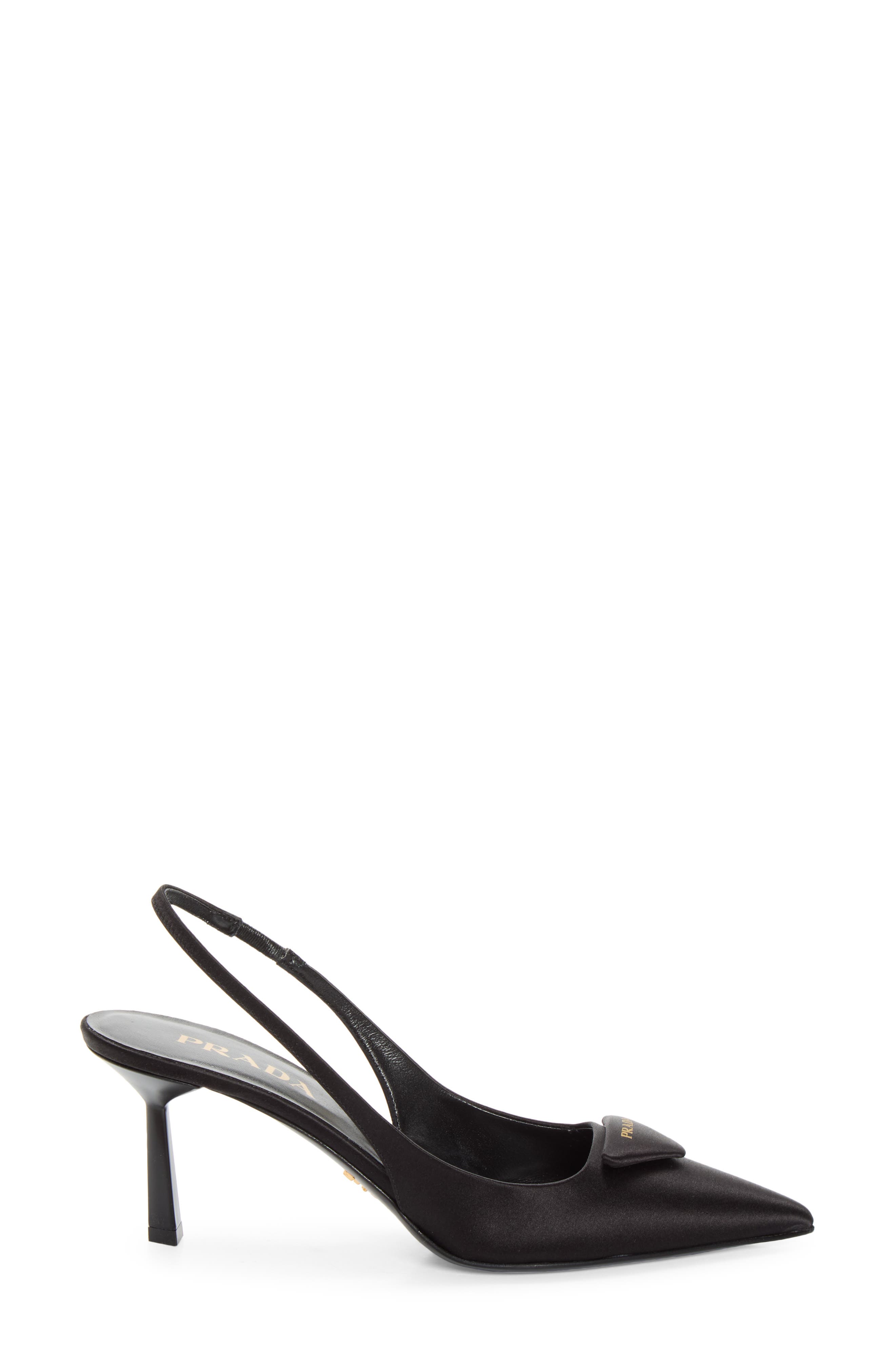 Satin Logo Slingback Pump, Alternate, color, NERO