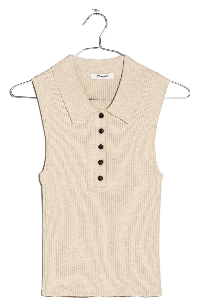 Madewell Owen Polo Sweater Tank, Main, color,