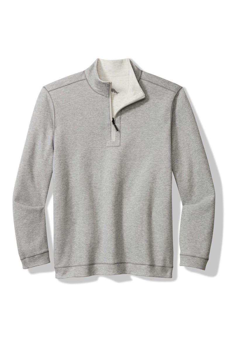Flipview Reversible Half Zip Pullover, Alternate, color, LYCHEE HEATHER