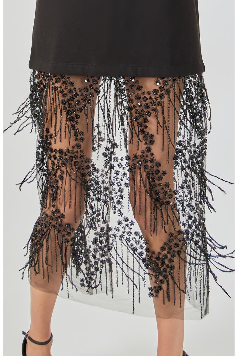 Mix Rhinestone Lace Maxi Dress, Alternate, color, BLACK