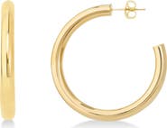 ALLUREZ Large Open Hoop Earrings 14k