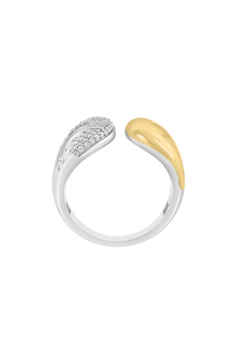 EFFY Two-Tone Pavé Diamond Open Band Ring, Alternate, color, Gold