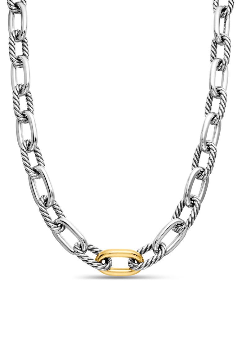 DY Madison® Chain Necklace in Sterling Silver with 18K Yellow Gold, 13.5mm, Main, color, SILVER/ GOLD