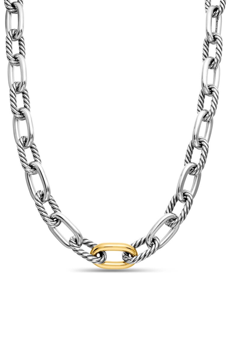 David Yurman DY Madison<sup>®</sup> Chain Necklace in Sterling Silver with 18K Yellow Gold, 13.5mm, Main, color, Silver/ Gold