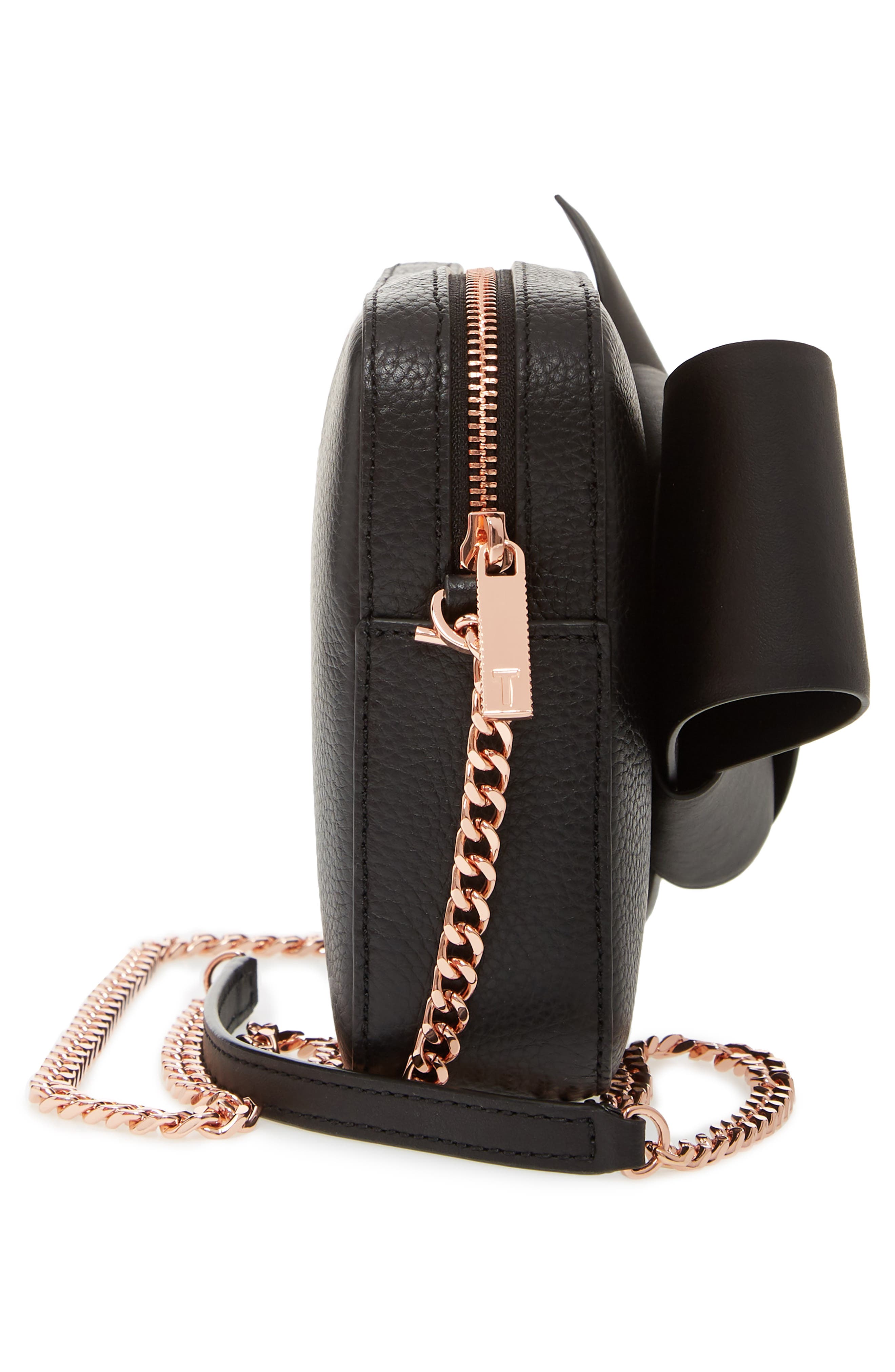 Giant Knot Leather Camera Bag, Alternate, color, BLACK