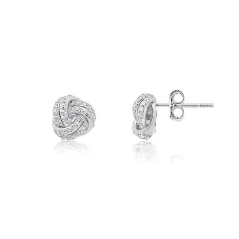 CZ Knot Stud Earrings