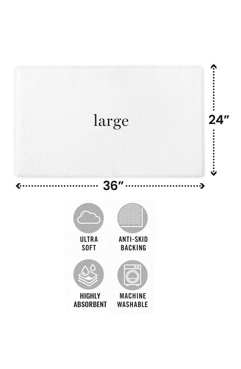 Luxury Home Microfiber Drylon Bath Mat, Alternate, color, White