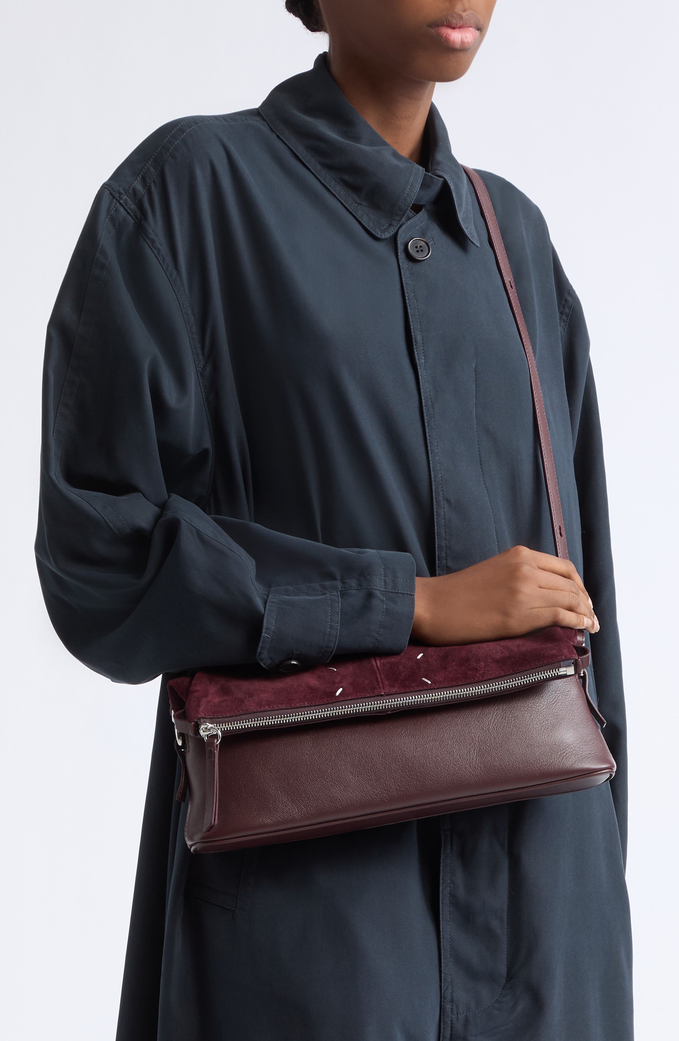 5AC Leather Crossbody Bag, Alternate, color, BURGUNDY