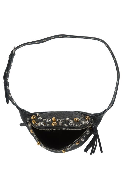 Valentino Garavani Nellcôte Grainy Leather Belt Bag In Black