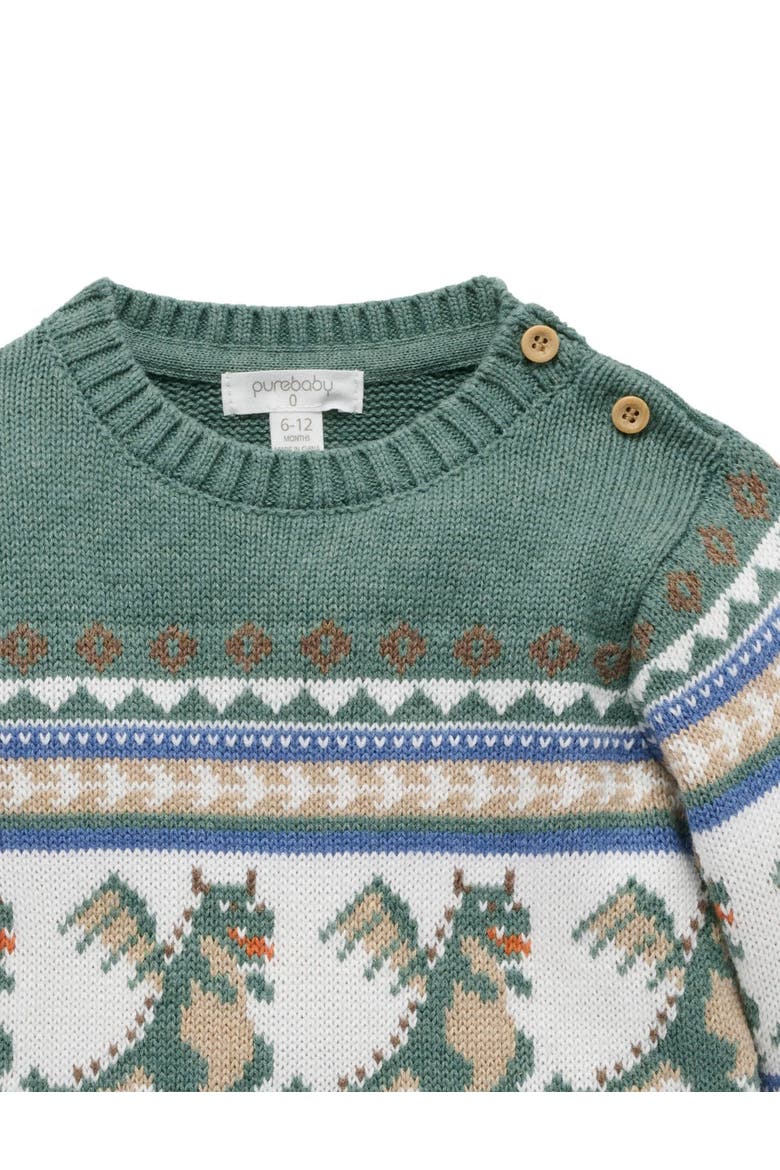 Dragon Fairisle Jumper Toddler, Alternate, color, Dragon Jacquard