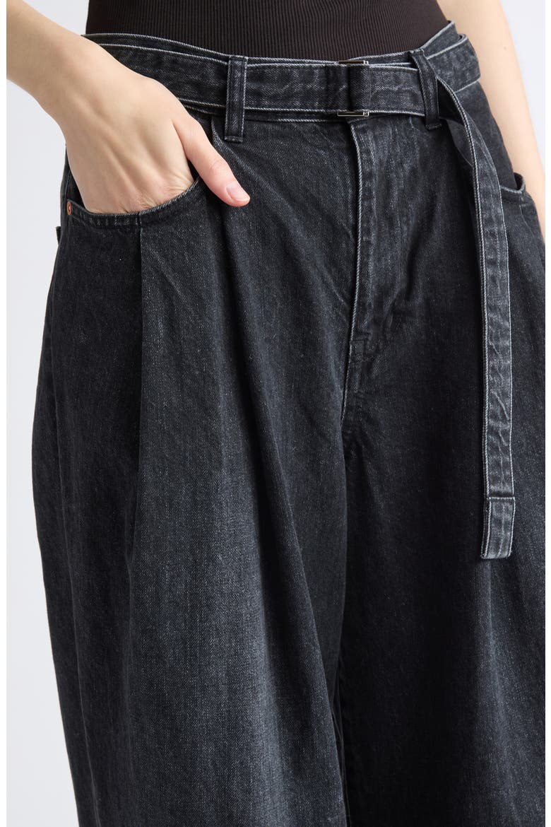 Belted Tailored Jeans, Alternate, color, BLACK