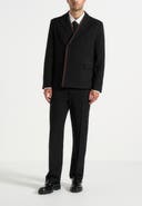 Manière De Voir Alec Double Breasted Suit Jacket With Contrast Lapel