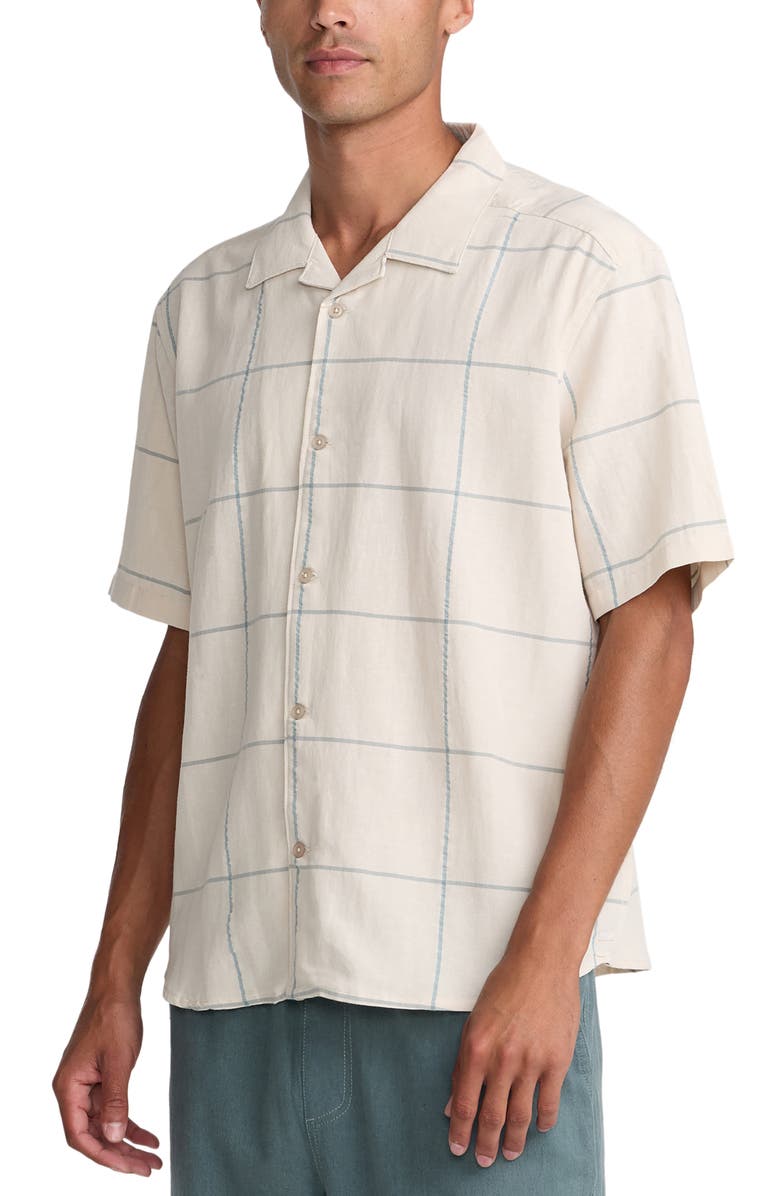 RVCA Vacancy Plaid Camp Shirt, Alternate, color, Ceramic