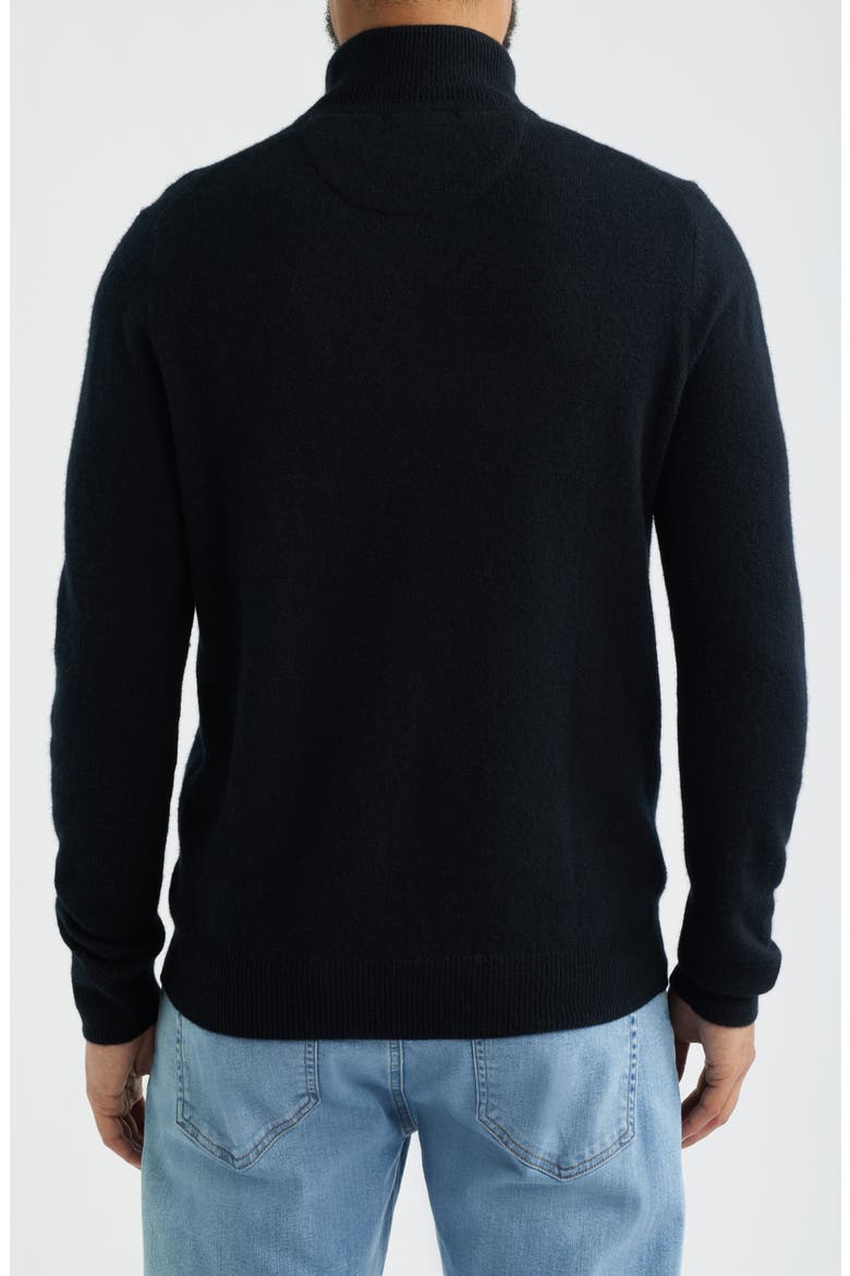 Quarter Zip Cashmere Sweater, Alternate, color, BLACK
