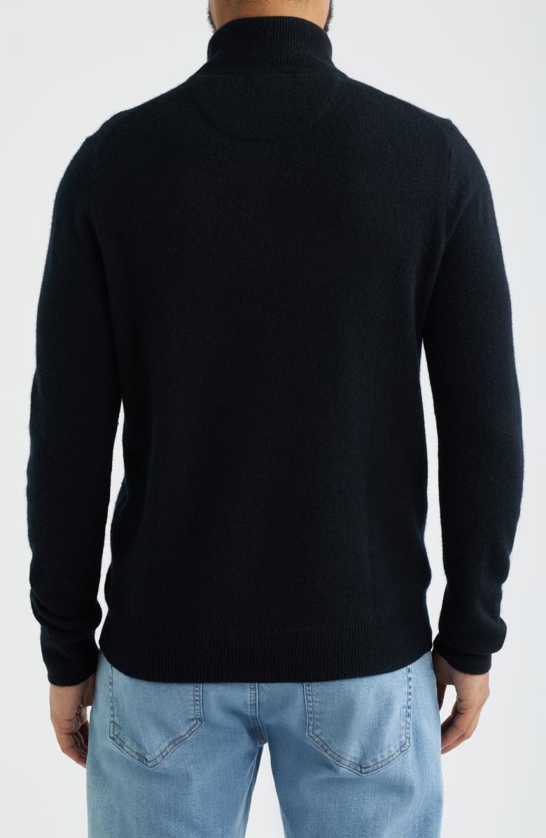 Nordstrom Quarter Zip Cashmere Sweater, Alternate, color, Black