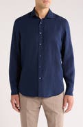 Bugatchi Axel Shaped Fit Linen Button-Up Shirt