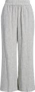 Marine Layer Allison Stripe Pull-On Crop Wide Leg Hemp Blend Pants