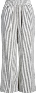 Marine Layer Allison Stripe Pull-On Crop Wide Leg Hemp Blend Pants