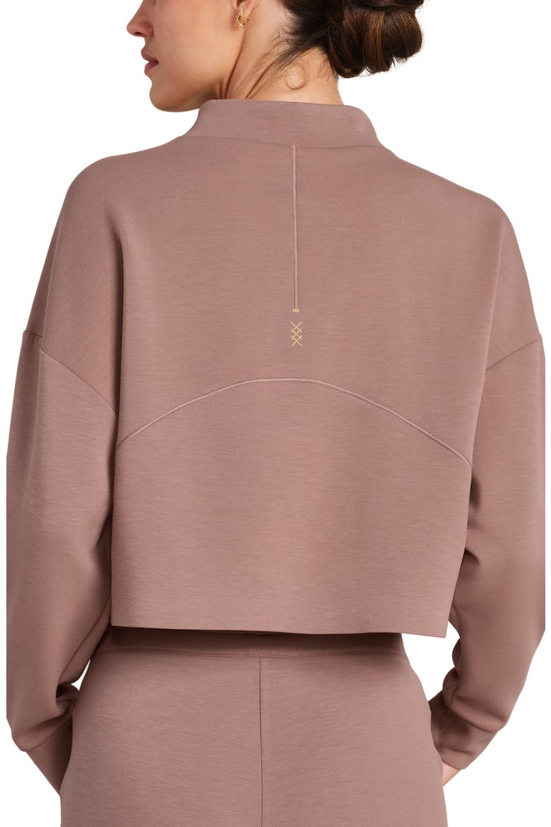 DreamGlow Mock Neck Crop Sweatshirt, Alternate, color, CLAY MIST