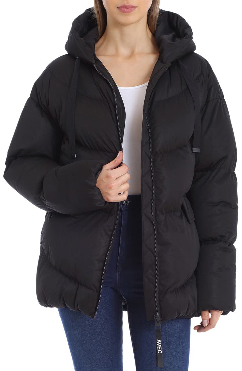 Avec Les Filles Water Resistant Hooded Cozy Duvet Puffer Jacket, Alternate, color, 