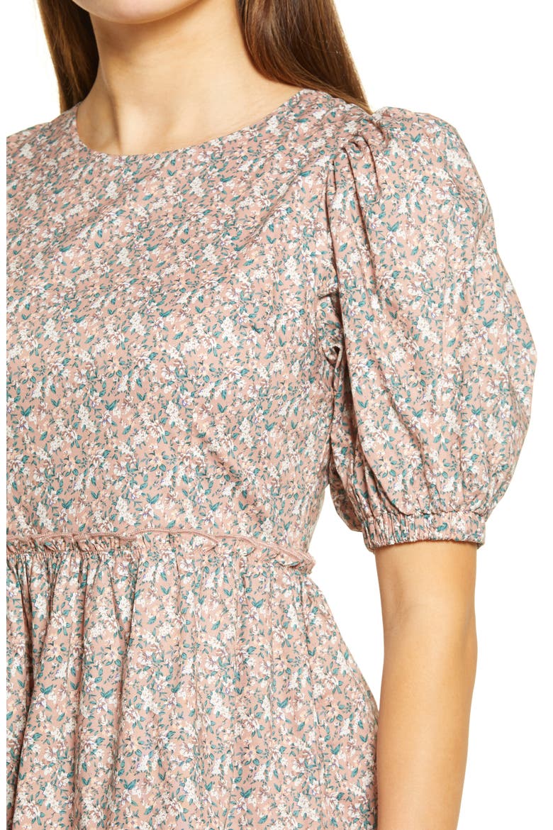 Floral Puff Sleeve Dress, Alternate, color, PINK MULTI