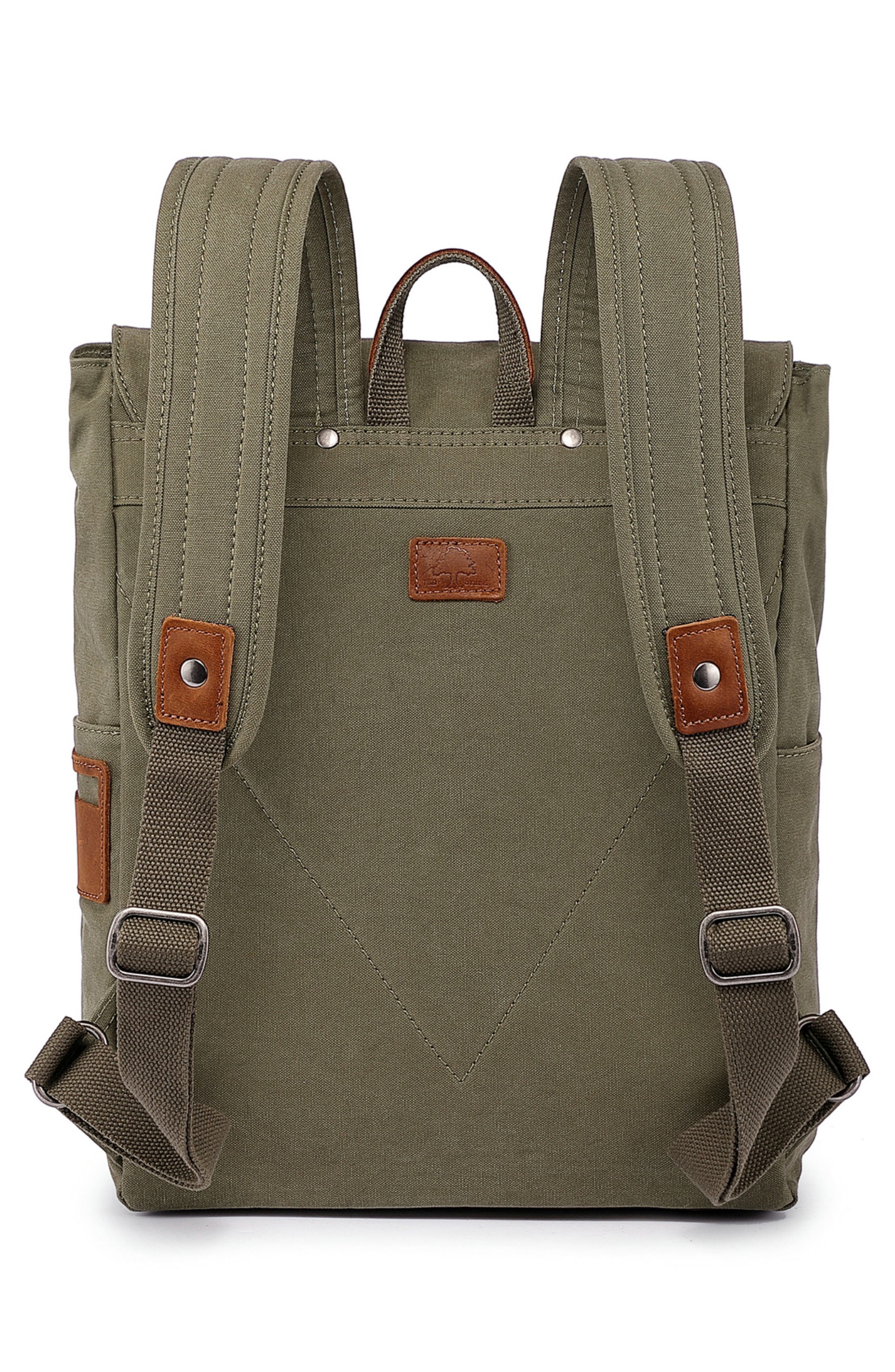 Sunny Trail Canvas Backpack, Alternate, color, ARMY GREEN