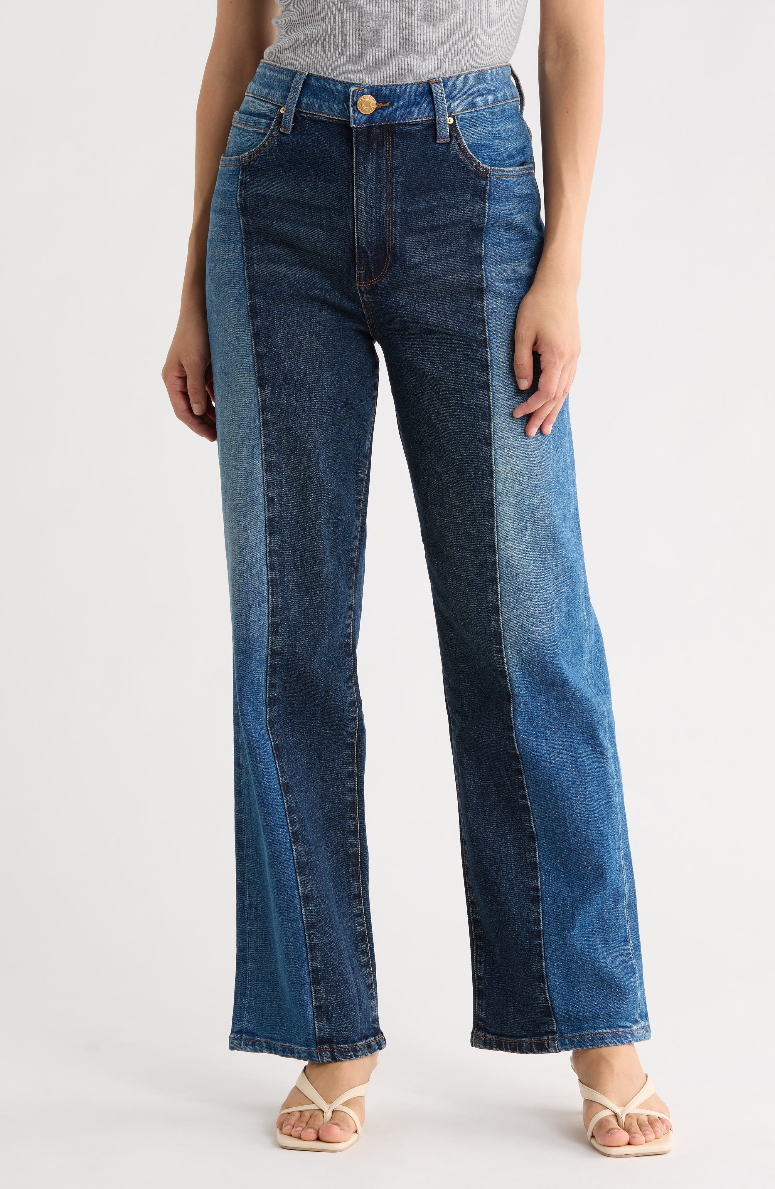 Sienna Colorblock High Waist Wide Leg Jeans