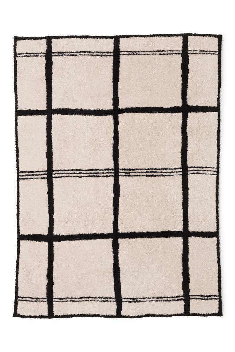 CozyChic™ Grid Plaid Throw Blanket, Alternate, color, STONE/ BLACK