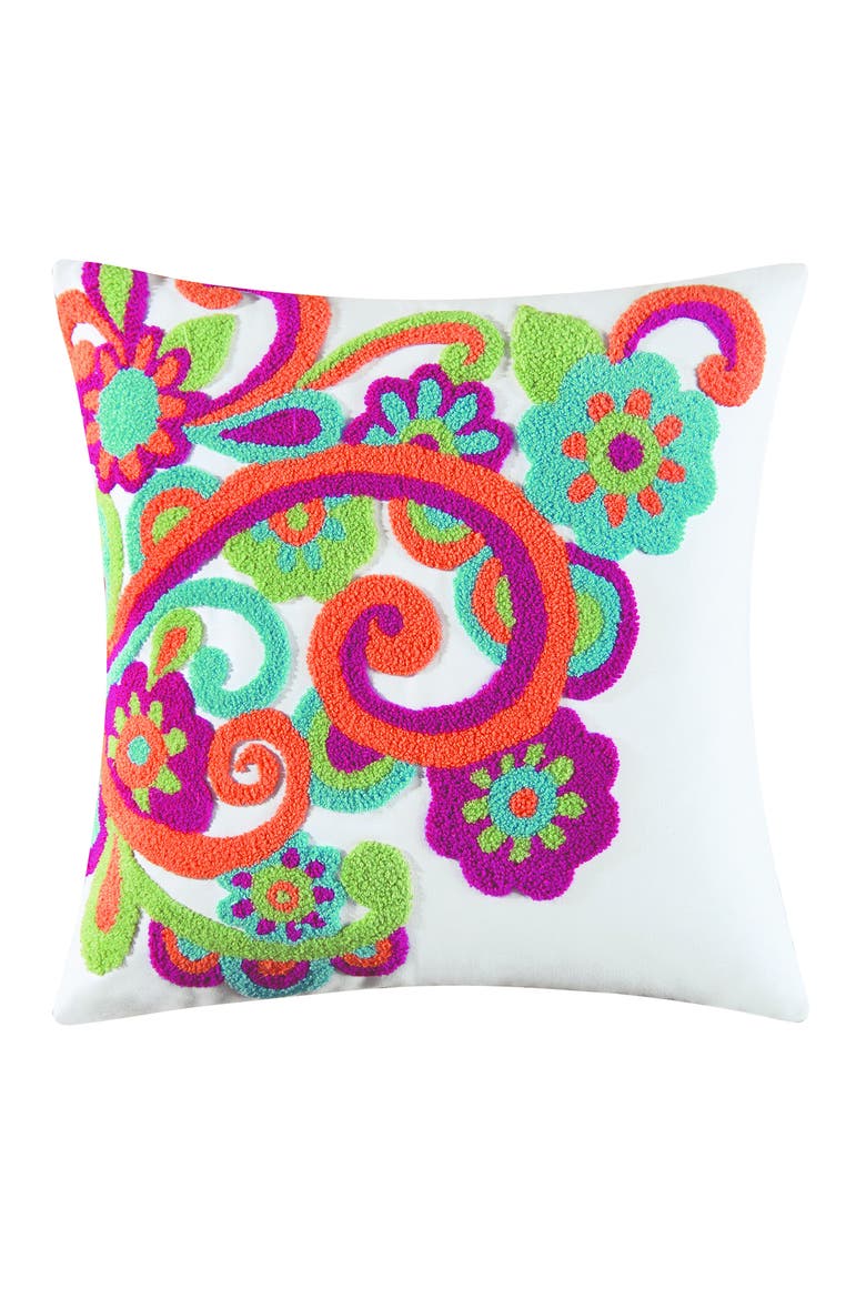 Flower Tufted Pillow, 16" x 16", Main, color, Pink