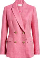 Elie Tahari The Kenna Double Breasted Linen Blazer
