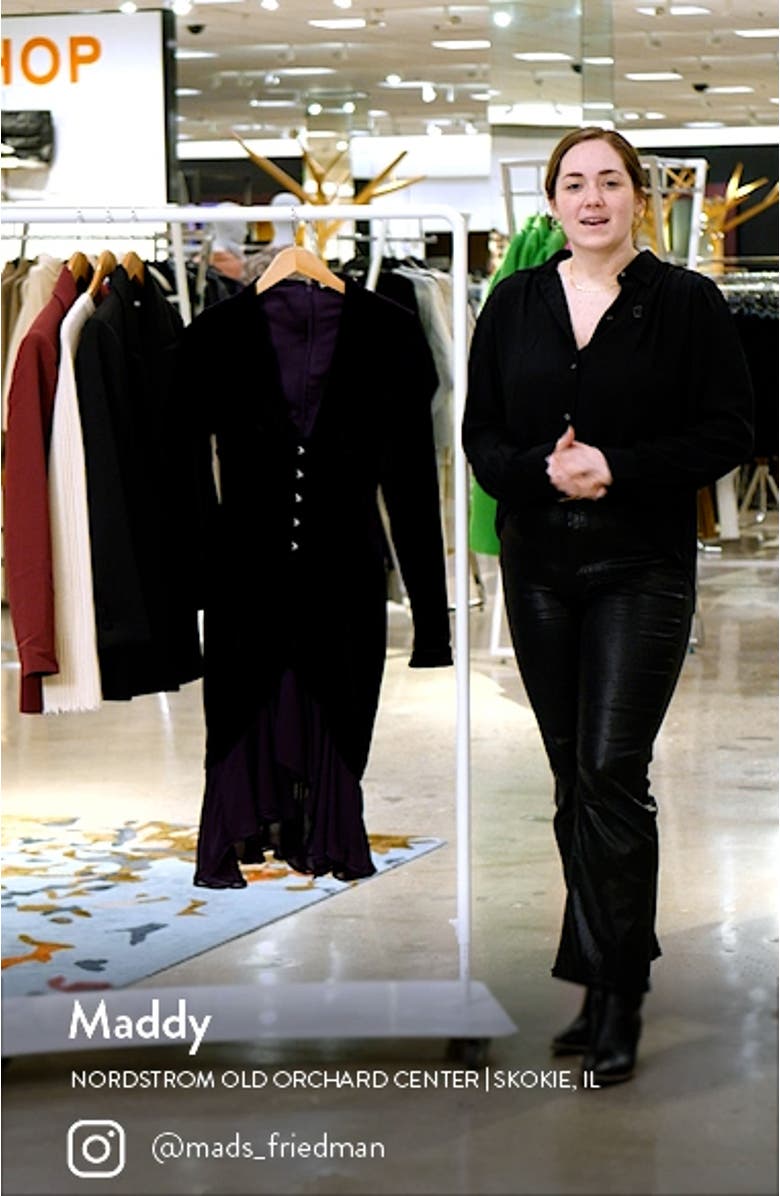 Dahna Corset Long Sleeve Velvet Dress, sales video thumbnail