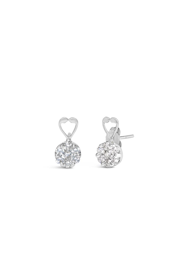 14K White Gold 1 1/4 cttw Round Cut Diamond Earrings, Alternate, color, White