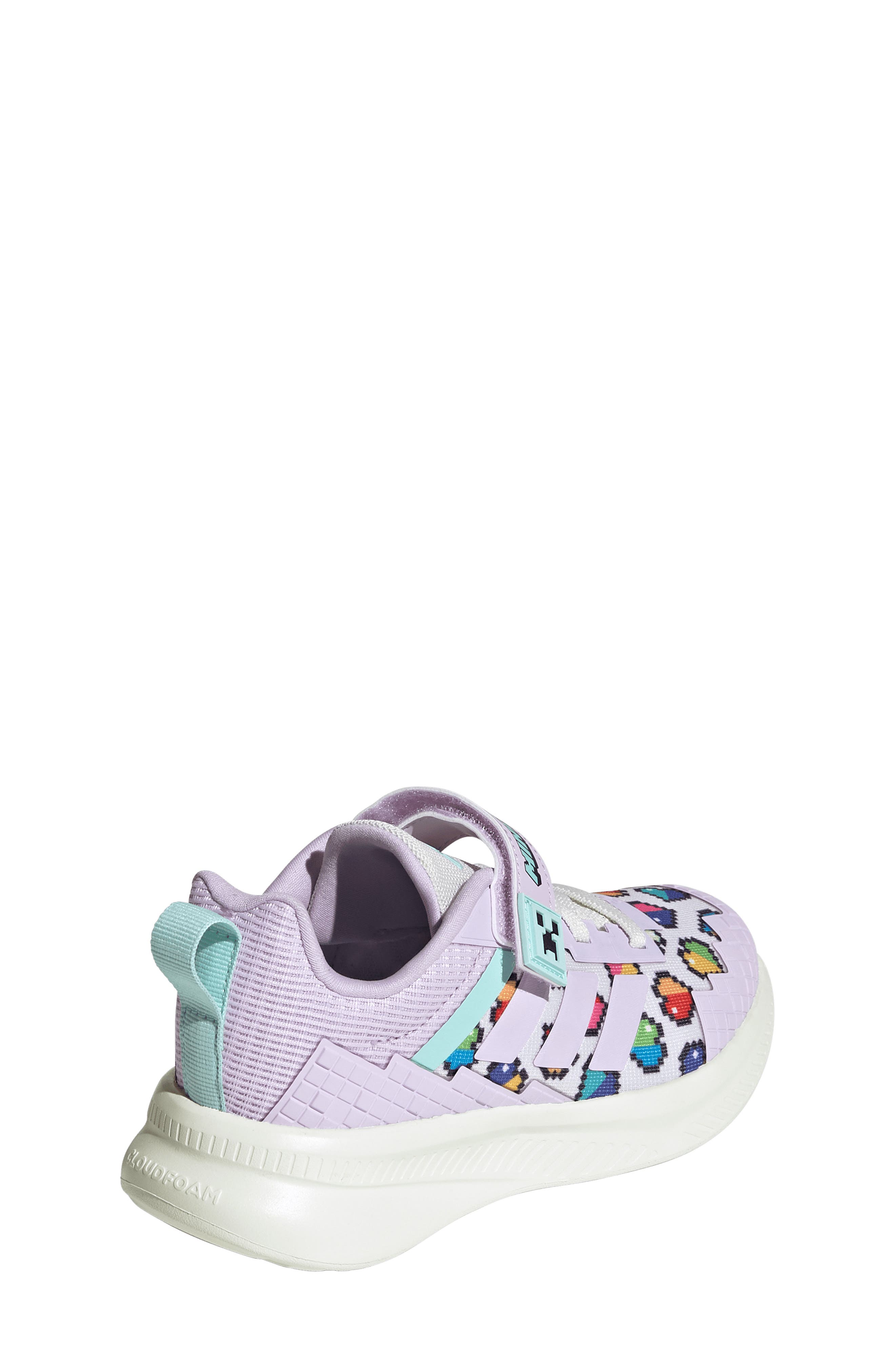 adidas x Minecraft<sup>®</sup> Kids' Fortarun 4.0 Sneaker, Alternate, color, Lavender/ Ice