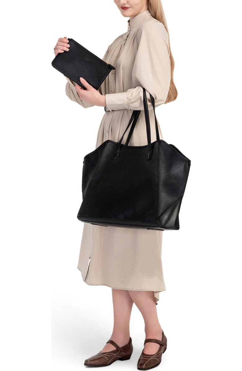 OLD TREND Iris Large Leather Carryall Tote, Alternate, color, Black