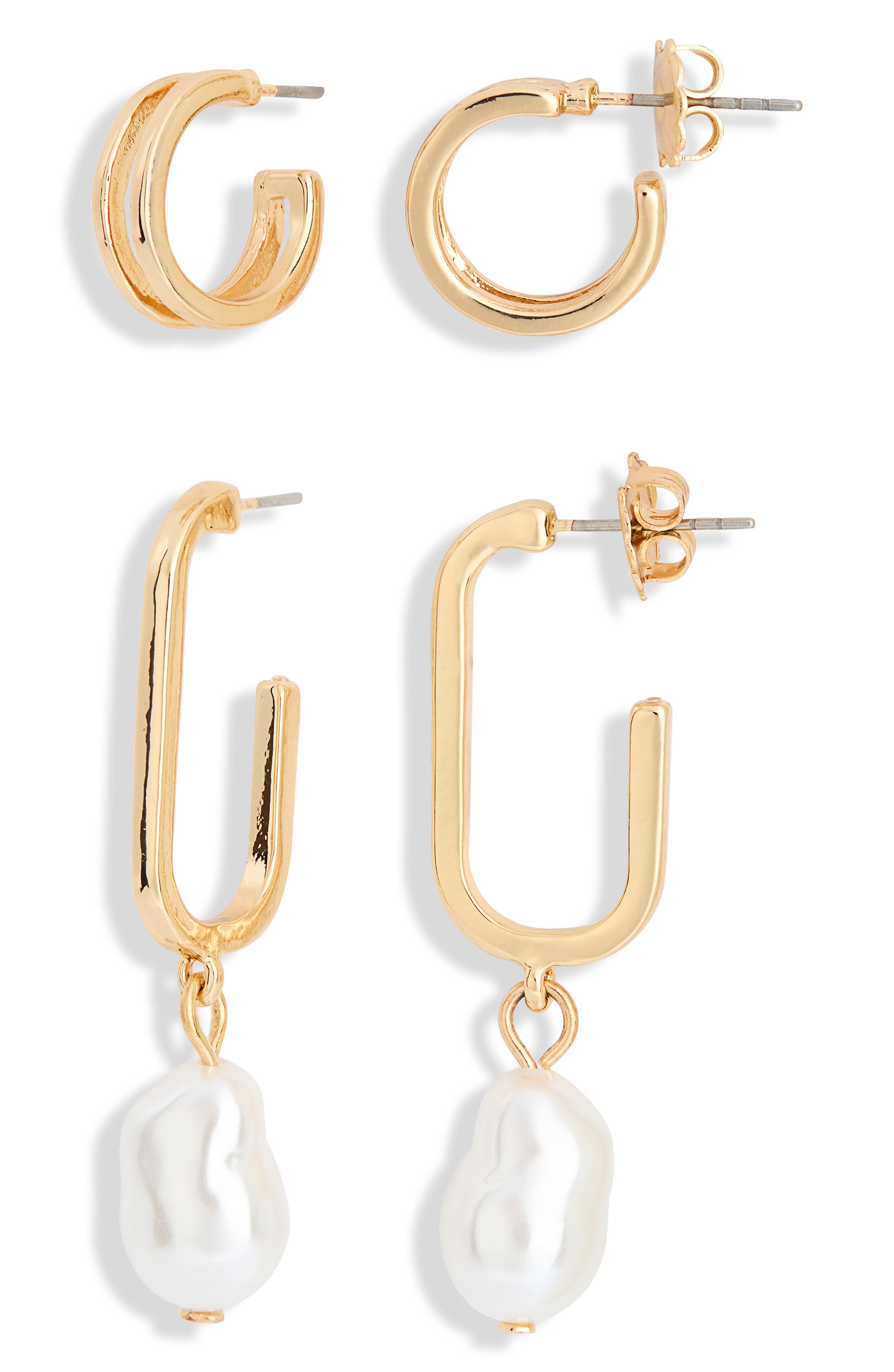Leith Set of 2 Assorted Hoop Earrings