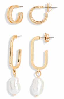 Set of 2 Assorted Hoop Earrings