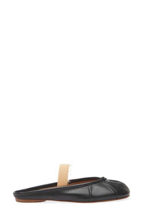 Maison Margiela Tabi Frayed Split-toe Leather Ballet Flats In Black/beige