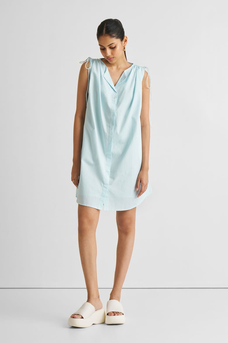 Shirt dress with Shoulder Tie Details, Alternate, color, Summer Blue