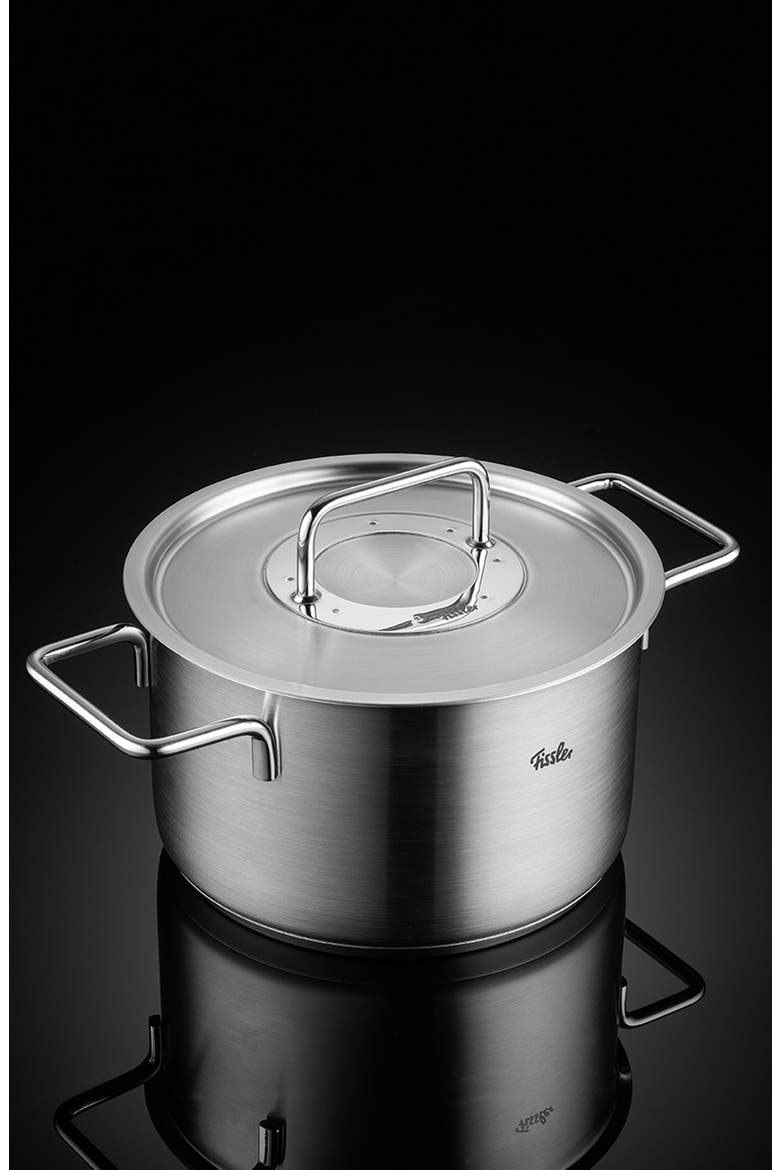Pure Collection Stainless Steel Stock Pot with Metal Lid, Alternate, color, Stainless Steel