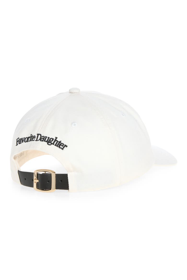 Cotton Twill Leather Strap Baseball Cap, Alternate, color, IVORY