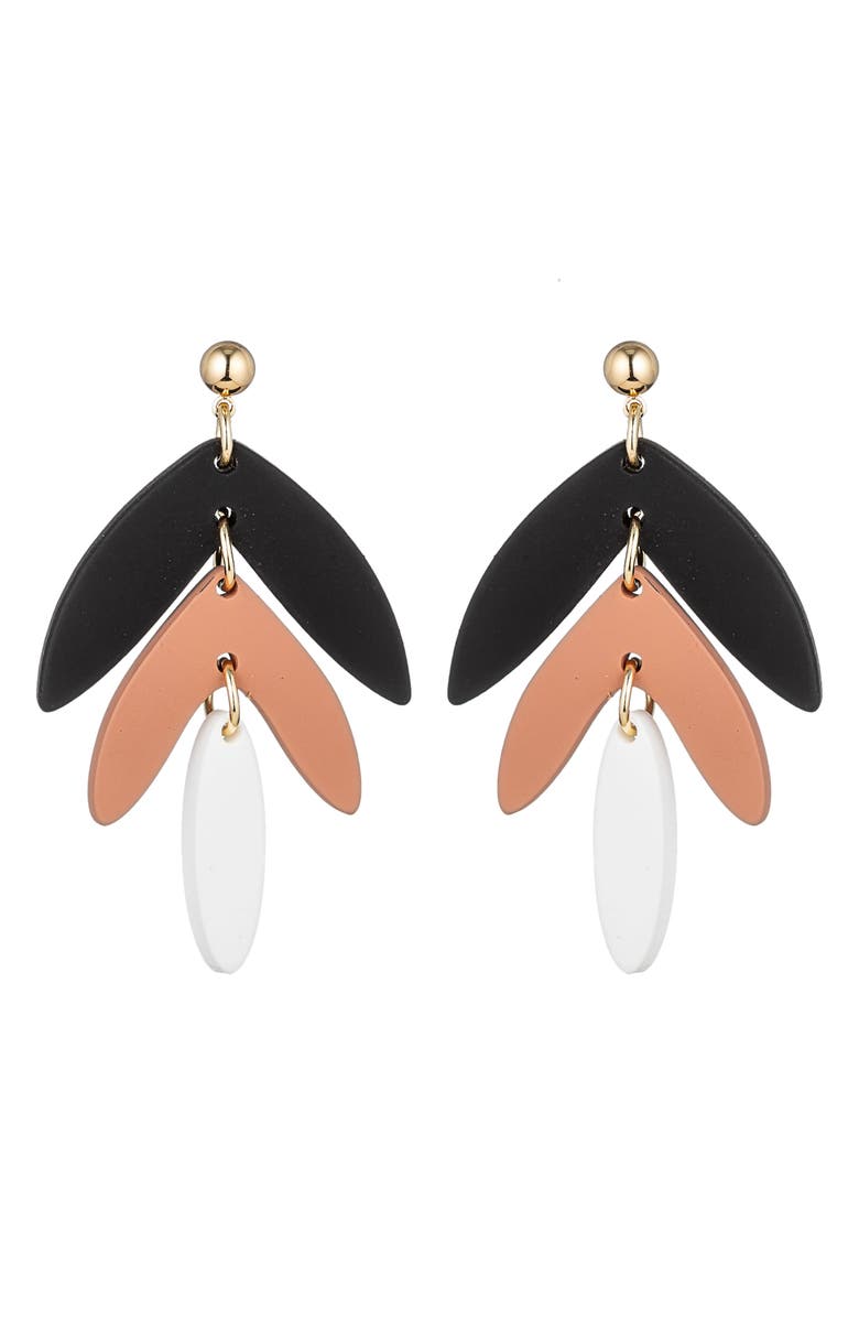EYE CANDY LOS ANGELES Chevron Drop Earrings, Main, color, Black