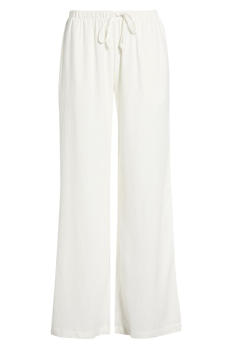 Alisa Linen Blend Wide Leg Pants, Alternate, color, WHITE