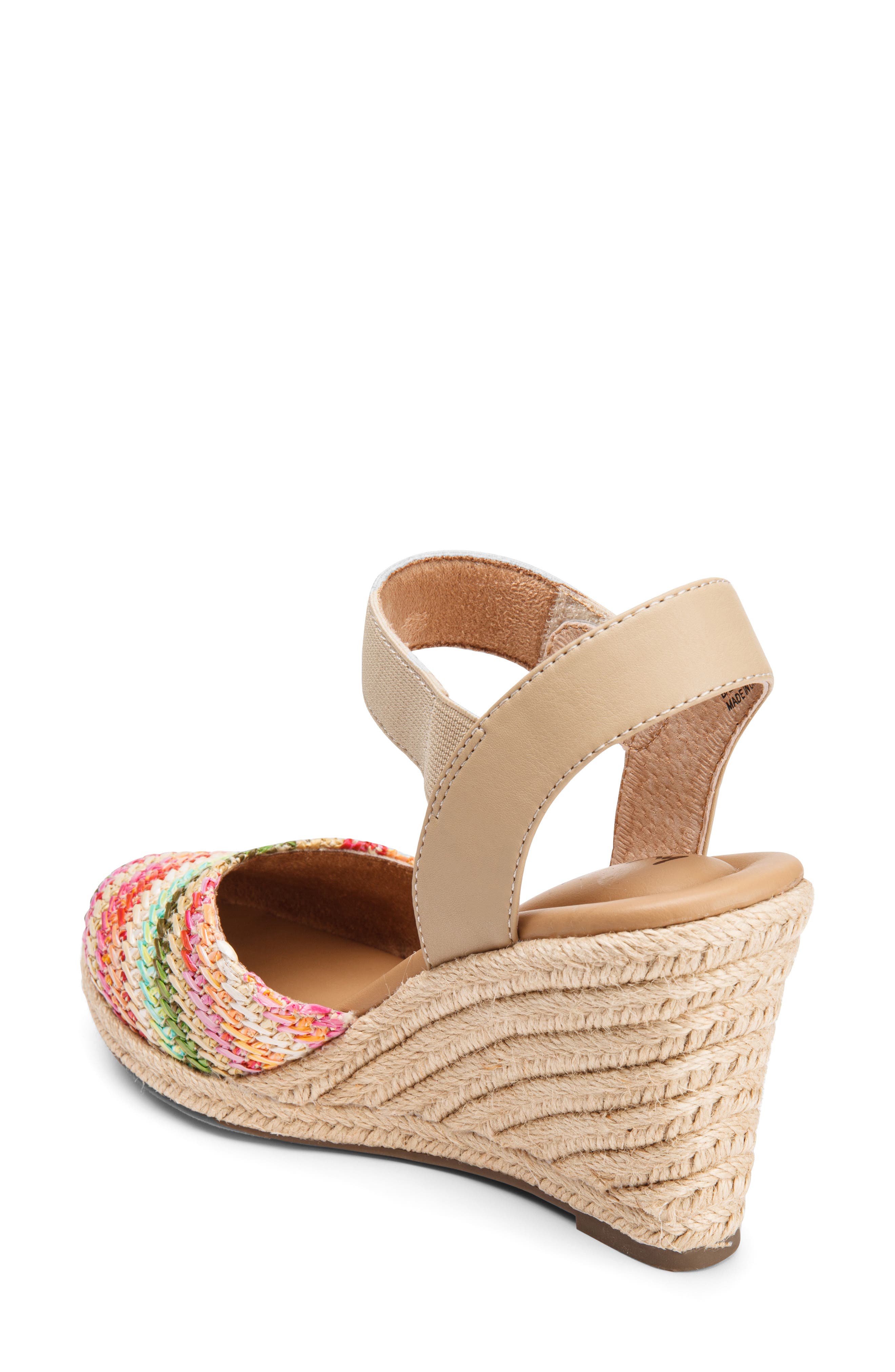 Me Too Pay Raffia Espadrille Wedge Sandal, Alternate, color, Summer Multi