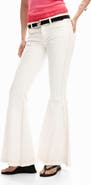 Desigual Embroidered Trim Flare Jeans